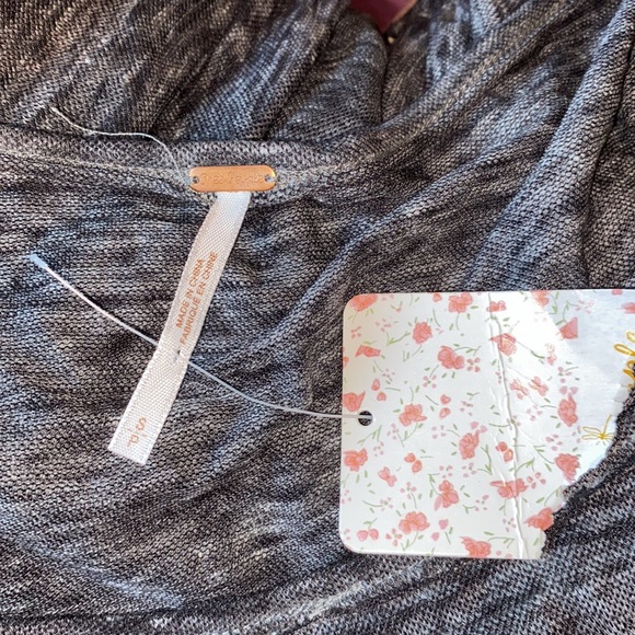 Free People Marled Dark Gray Ruched Mini Dress - Picture 7 of 8